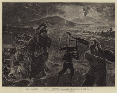 La Erupción del Monte Vesubio, Campesinos huyendo de la Lava de William Small